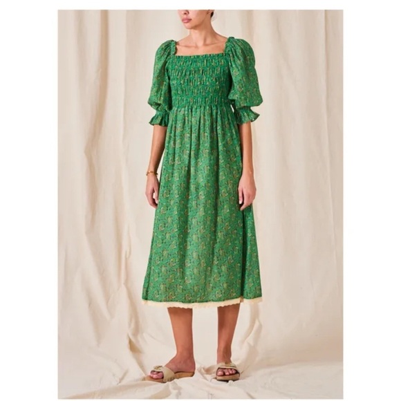 Dresses & Skirts - M.A.B.E Eddie Midi Floral Cottagecore Cotton Prairie Dress Coquette Euro Summer